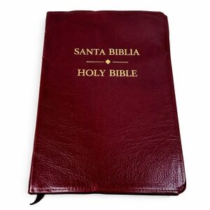 Santa Biblia Holy Bible Reina Valera 1960 KJV Holman Burgundy Indexed Leather